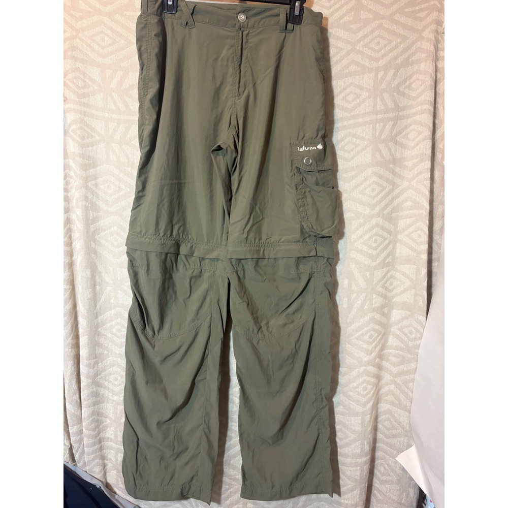 Lafuma Convertible Zip Off Pants Cargo Khaki Green Hiking Outdoor‎ Men Sz L